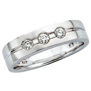 Handsome Three Stone Mens Ring