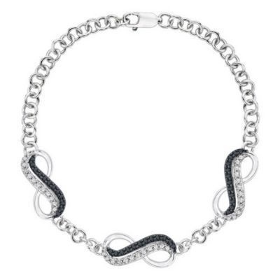 Black & White Infinity Fashion Bracelet