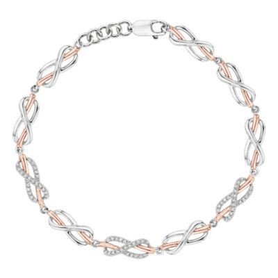 Two Tone Diamond Infinity Tennis Bracelet
