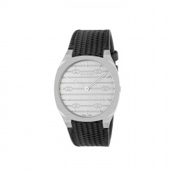 Gucci 25H Watch with Black Leather Strap