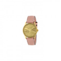Gucci G-Timeless Slim Watch with Pink Leather Strap
