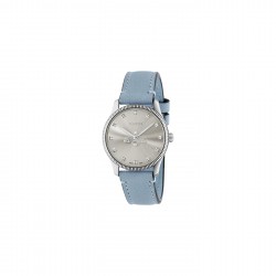 Gucci G-Timeless Slim Watch with Light Blue Leather Strap