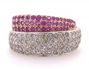 Pink Sapphire and Diamond Ring