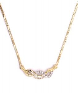 Fancy Round and Baguette Diamond Necklace