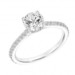 Diamond Engagement Ring with Petite Diamond Shank