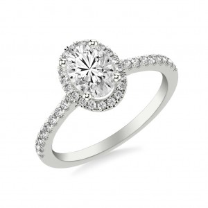 Classic Oval Diamond Engagement Ring with Halo