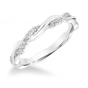 Twisted Polished and Diamond Band