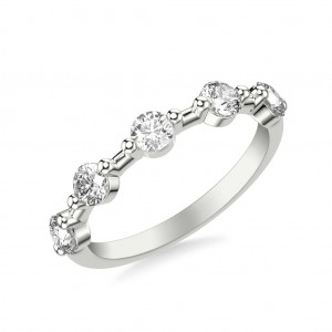 Modern Five Stone Diamond Band with Spaces