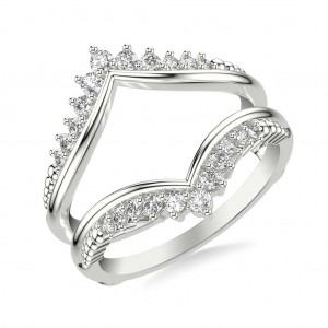 Chevron Ring Enhancer with Graduated Diamonds