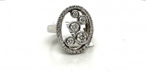 Estate 14KWG Diamond Fashion Ring
