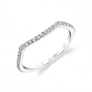 Contoured Diamond Wedding Band