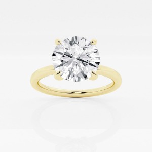 Round 14k Yellow Gold Lab Grown 3ct Solitaire
