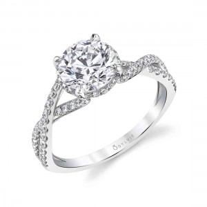 Agnia Twisted Diamond Engagement Ring