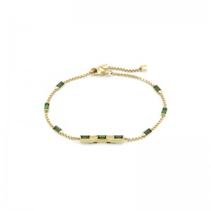 Gucci Link to Love Bracelet with Green Tourmaline in Yellow Gold
