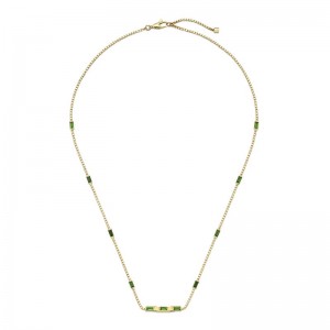 Gucci Link to Love Necklace with Green Tourmaline in Yellow Gold