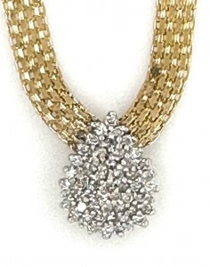Estate 14kyg Multi-Stone Diamond Necklace