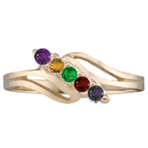 Mothers Ring Style 18 Birthstone Ring with 5 Stones