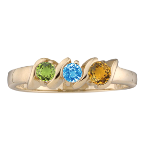 Mothers Ring style 33 Birthstone Ring with 3 Stones