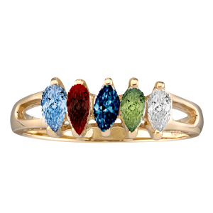 Mothers Ring Style 35 Birthstone Ring with 5 Stones