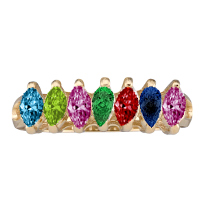 Mothers Ring Style 35 Birthstone Ring with 7 Stones