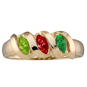Mothers Ring Style 47 Birthstone Ring with 3 Stones