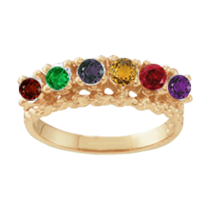 Mothers Ring Style 17 Birthstone Ring with 6 Stones