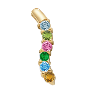 Birthstone Necklace Style 108 with 6 Stones
