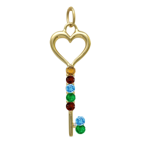 Birthstone Necklace Key Style 259 with 1 Stone