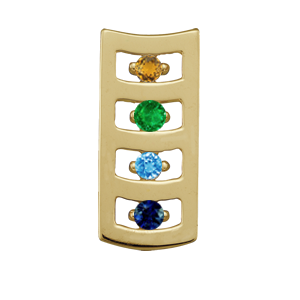 Birthstone Necklace Bar Style 182 with 1 Stone