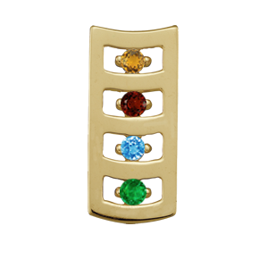 Birthstone Bar Necklace Style 182 with 3 Stones