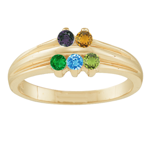 Mothers Ring Style 45 Birthstone Ring with 5 Stones