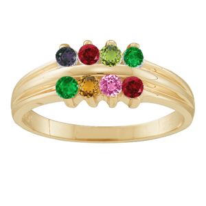 Mothers Ring Style 45 Birthstone Ring with 8 Stones