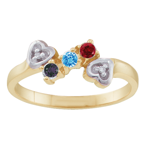 Mothers Ring Style 46 Birthstone Ring with 3 Stones