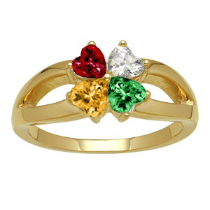 Mothers Ring Style 284 Birthstone Ring with 4 Stones