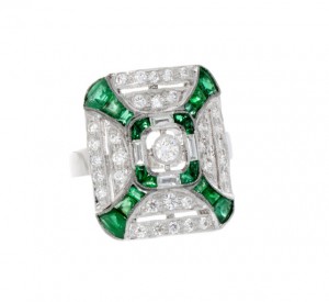 Emerald and Diamond Estate Ring