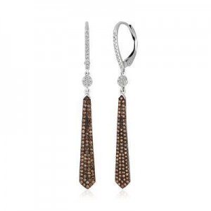 LeVian 14K Vanilla Gold® Earrings with Chocolate Diamonds® and Vanilla Diamonds®