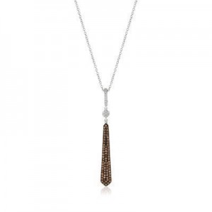LeVian 14K Vanilla Gold® Pendant with Vanilla Diamonds® and Chocolate Diamonds®