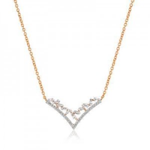 LeVian 14K Strawberry Gold® Necklace with Vanilla Diamonds® 1/3 cttw