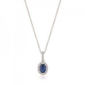 LeVian Blueberry Sapphire Vanilla Gold with Vanilla Diamond Pendant