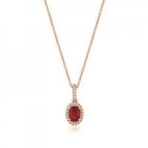 LeVian 14k Strawberry Gold Passion Ruby and Vanilla Diamond Pendant