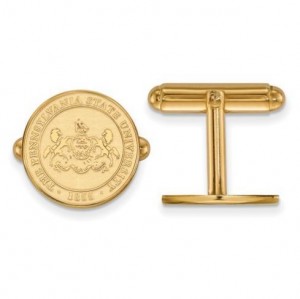 Penn State Crest Sterling Silver Gold Plated Cuff Links
