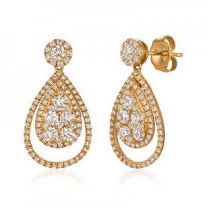 LeVian 14K Honey Gold Earrings with Vanilla Diamonds® 1 1/2 cttw