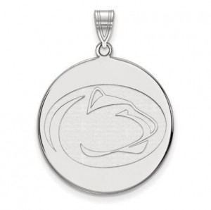 Penn State Sterling Silver Lion Head Disc Charm Large