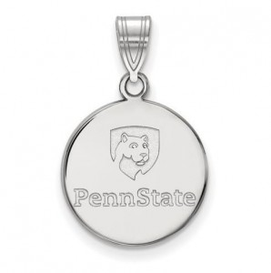 Penn State Sterling Silver Medium Disc Pendant No Enamel