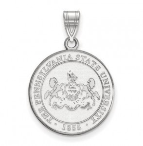 Penn State Sterling Silver University Crest Pendant Large