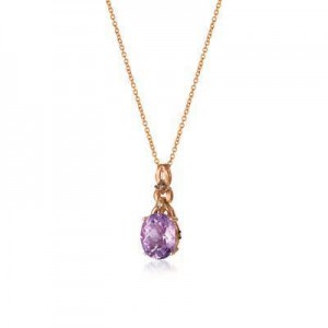 LeVian 14K Strawberry Gold® 2ct Grape Amethyst Pendant with Chocolate and Vanilla Diamonds®