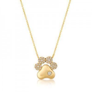 LeVian 14K Gold Paw Pendant  Diamonds 1/3 cttw