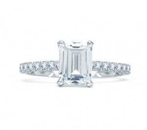 A. Jaffe Beautiful French Pave Quilted Engagement Ring