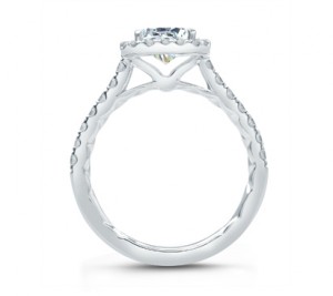 A. Jaffe Emerald Cut Halo Engagement Ring