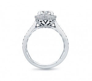 A. Jaffe Ornate Basket Halo Engagement Ring